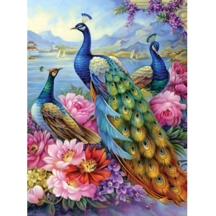 YEYEYAZHIY Home Decoratio Wooden Puzzle Background Picture , Peacocks Each Measures Artist Oleg Gavrilov Jigsaw Puzzles Adult Teens Kids , Intellectual Hands-On Game Leisure Time Decoration Gift Challenge 150PC / 108PCS / 300PCS / 500PCS / 1000PCS