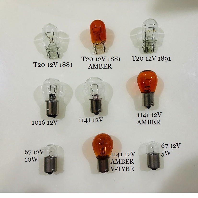 10PCS 1016 1141 1156 1157 T20 1881 1891 67 12v 24v Amber V Tybe P21/5w  BAY15D Brake Signal Turn Light Bulb