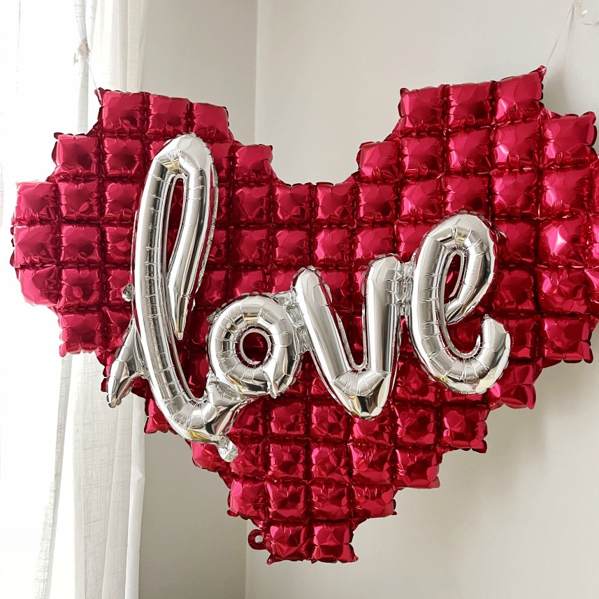 55'' Heart Shape Red Rose Gold Silver Love Balloon Wedding Bridal ...