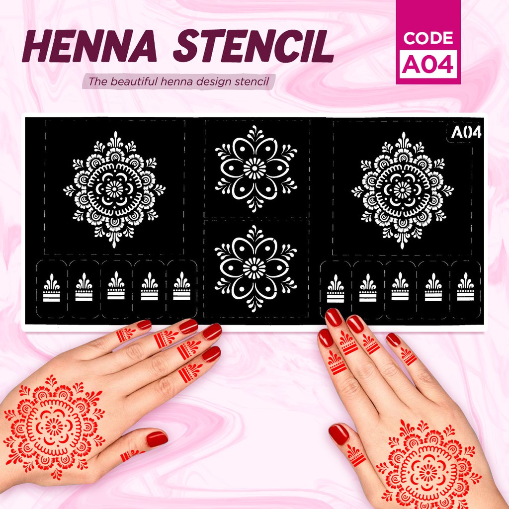 Sticker Inai Pengantin / Henna Sticker / Mehndi Stencil (A04) Shopee