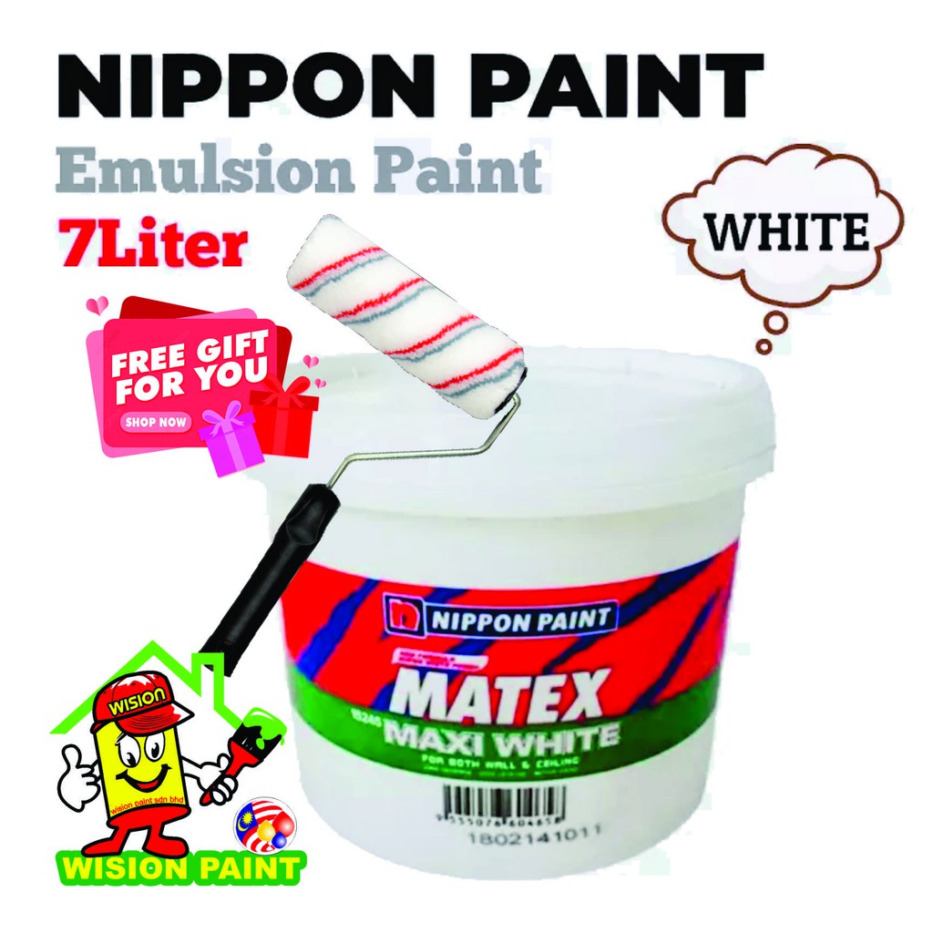 7L Nippon Matex Maxi White 15245 + Freegift ( FREE 7" Roller Set ...