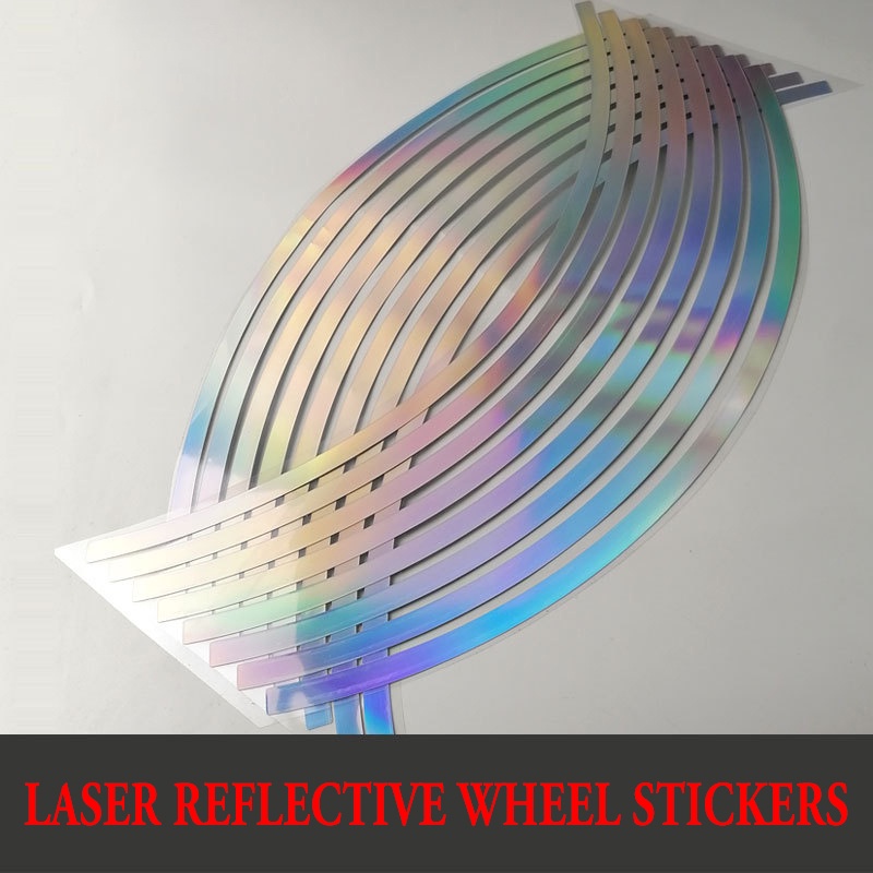 New Laser Motorcycle Sticker 13/14 17/18 Inches Laser Reflective Wheel ...