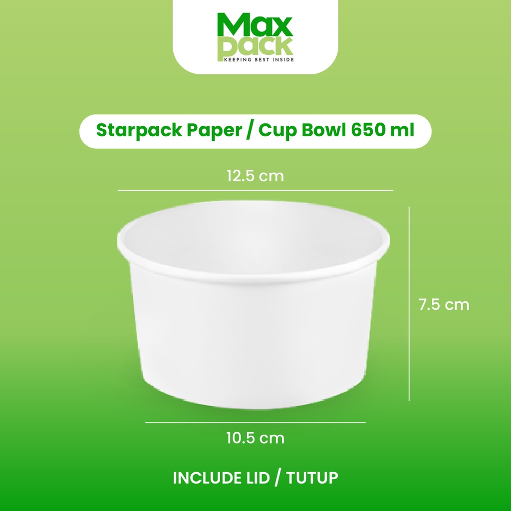 (25 Pcs) 650ml 22oz Starpack Cup Bowl / Paper Bowl 650ml 22oz / Paper ...