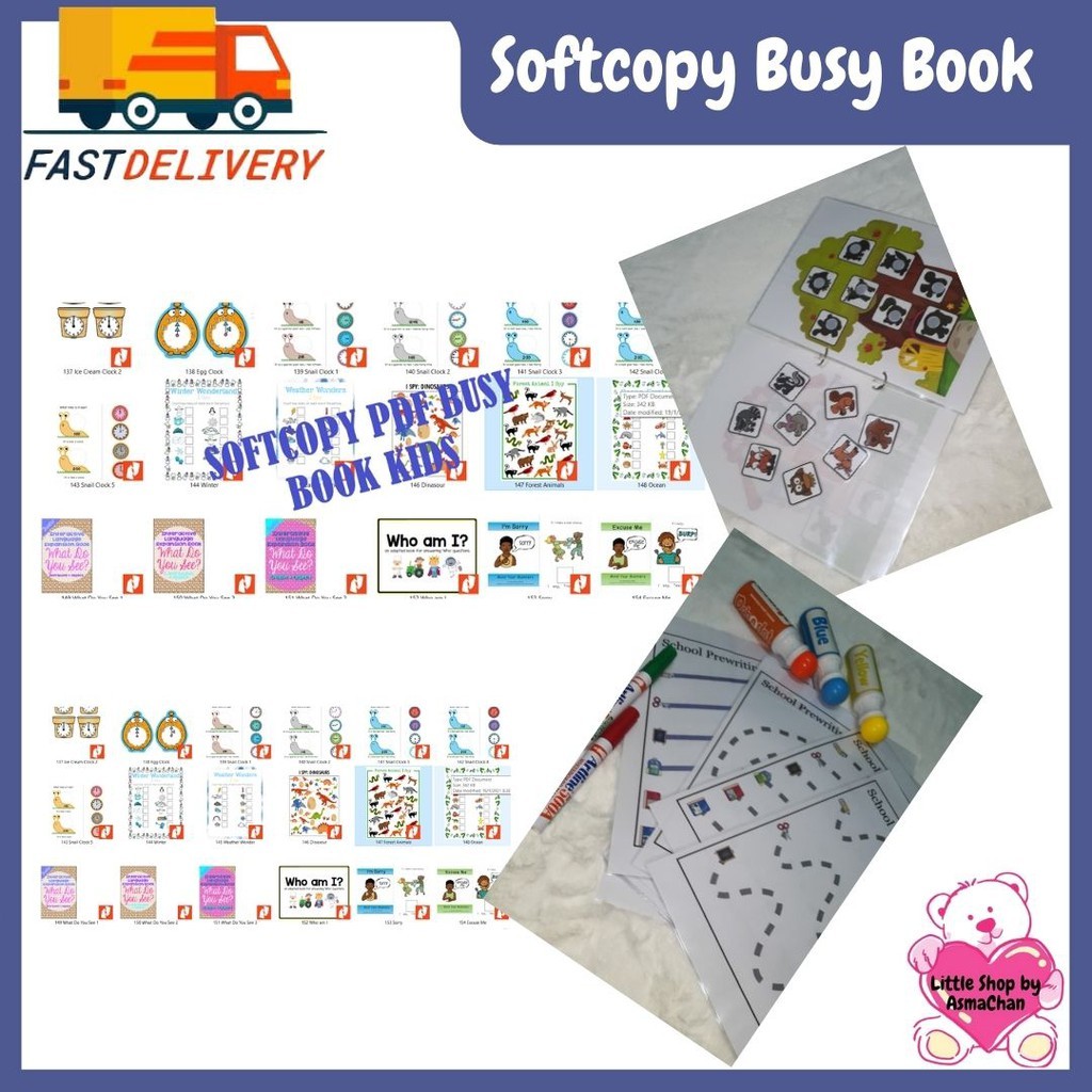 Softcopy PDF Busy Book Quite Book Activity for kids toddler kanak-kanak ...