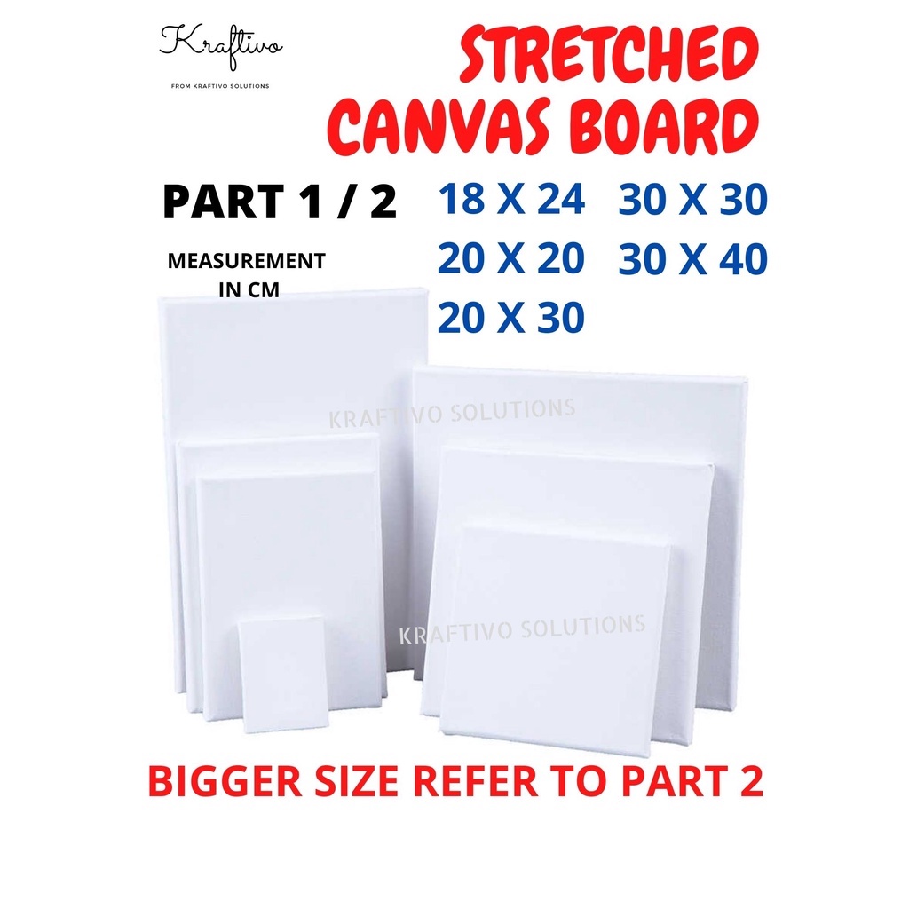 [ Canvas ] STRETCHED CANVAS FRAME BOARD FOR OIL PAINTING & ACRYLIC ...