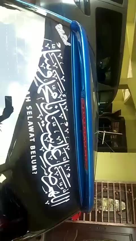 CAR STICKER, STIKER KERETA Stickers Khat Jawi Selawat Cermin Belakang ...