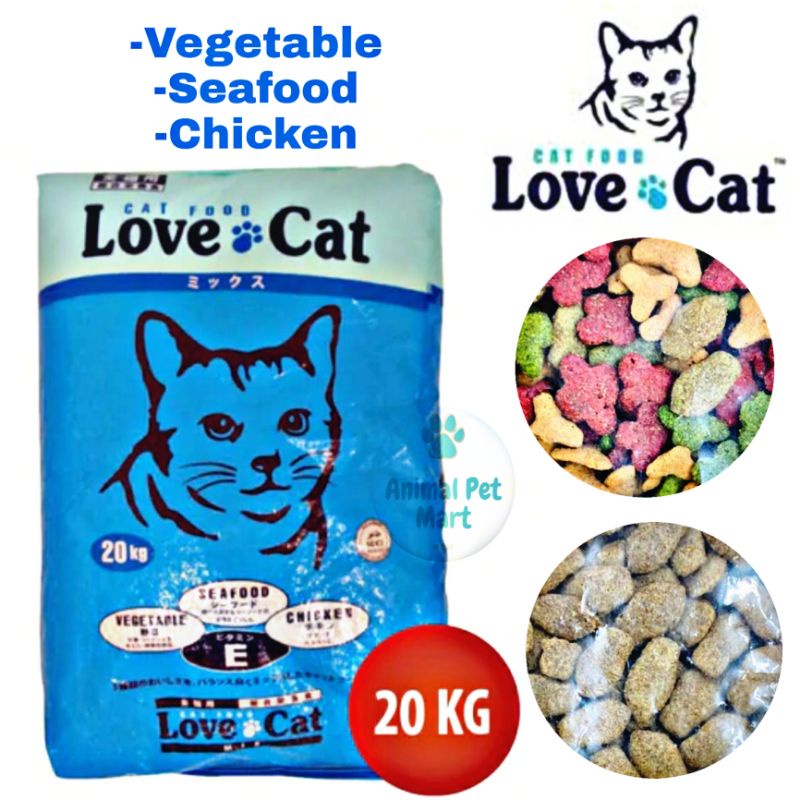 Love Cat Cat Food 20kg makanan kucing protein 30 seafood