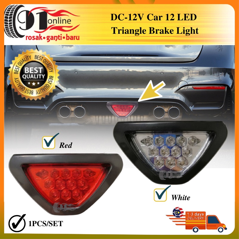 LED Brake Stop Light 12 LED Car Triangle Tail Light Flash Bulbs Lamp