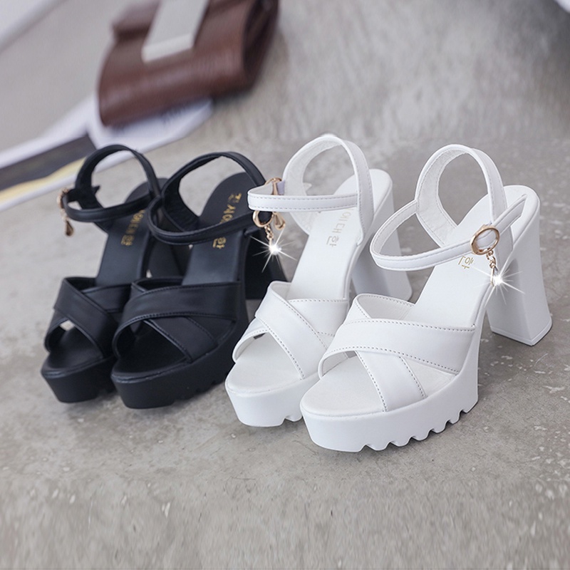 Raya 2023 Retro Women Sandal Heels Comfortable Open Toe High Heel