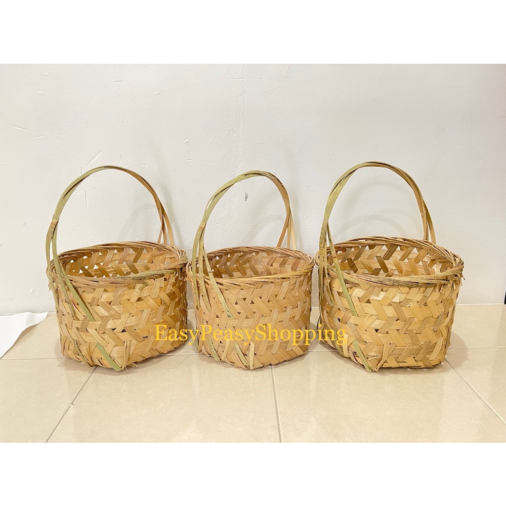 Bakul Buluh /Bakul Sayur Buah-buahan /Bamboo Carrying Basket / Bakul ...