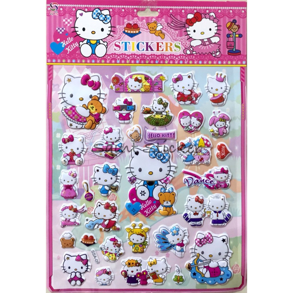 Picture Of The Sticker Embossed Sticker For Children With Big Hello ...
