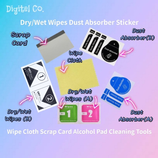 Dry / Wet Wipes Dust Absorber Sticker Wipe Cloth Scrap Card Dirt