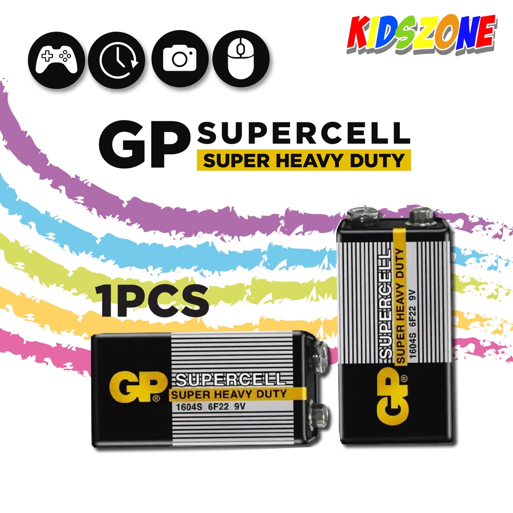 GP SUPERCELL Super Heavy Duty 1604S 6F22 9V Battery Batteries 1 PC ...