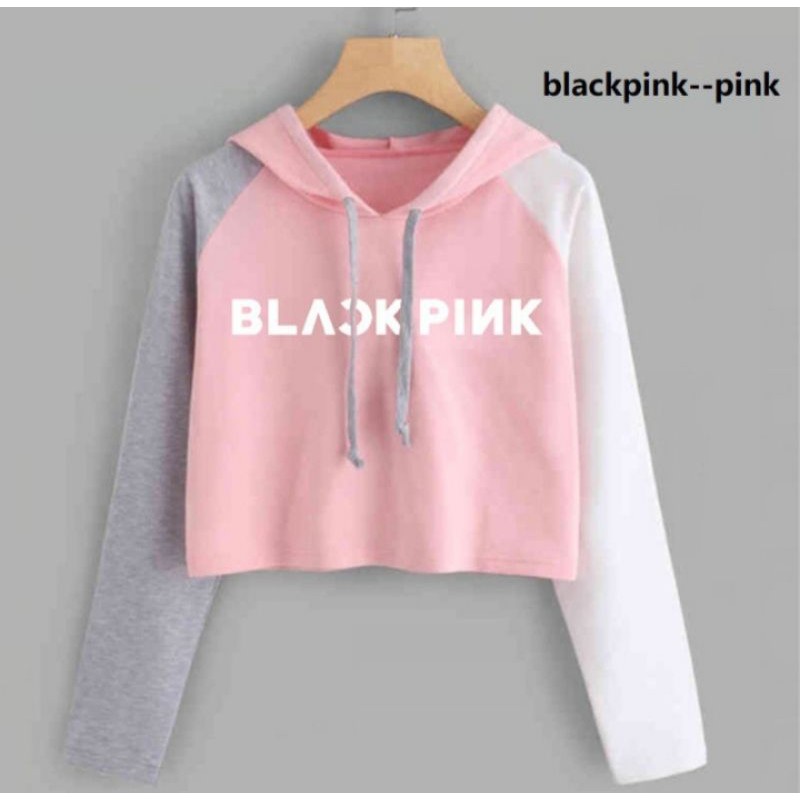 Hoodie Crop Top Blackpink Edition Shopee Malaysia