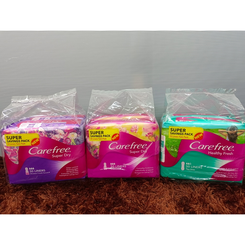 Carefree Panty Liner Scent / Unscented 50's x 2 156mm(Value Pack