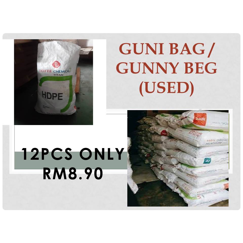 LOTTE GUNI BAG / WHITE GUNNY BEG / GUNNY SACK (USED) 12 PCS Shopee