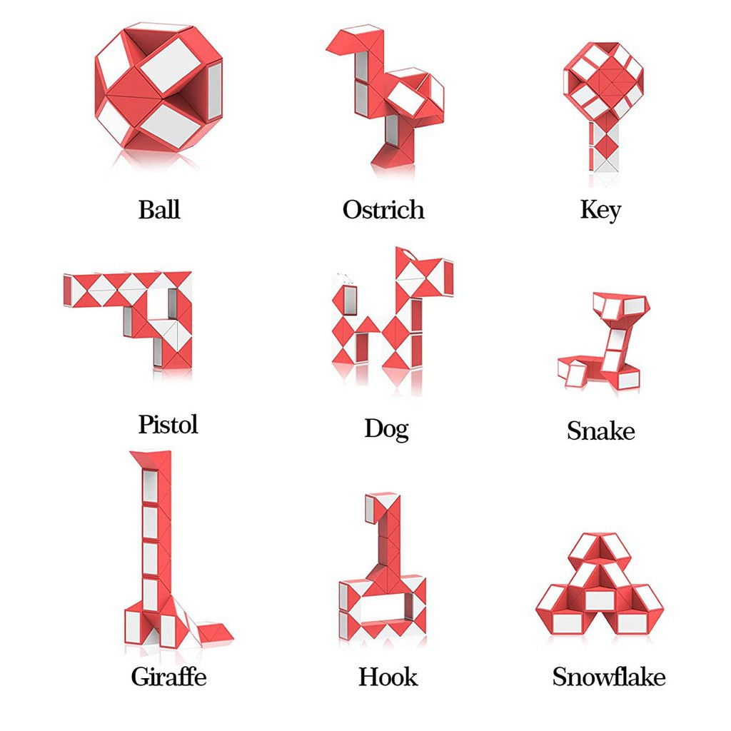 QiYi Magic Snake 24/36/48/60/72 Blocks Variety Magic Ruler Cube Puzzle