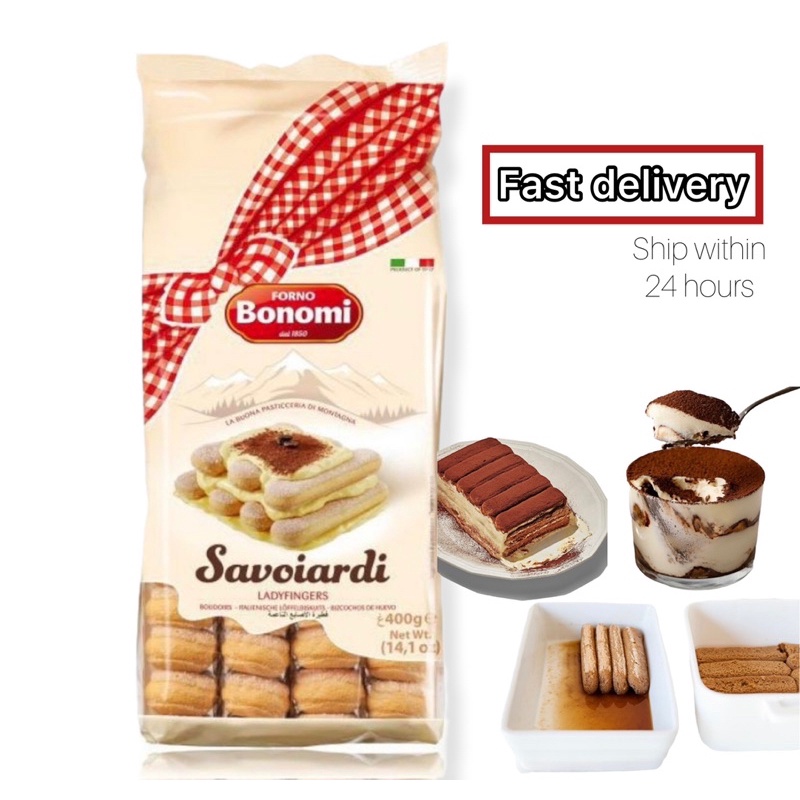 Forno Bonomi Lot De 10 Boîtes De Biscuits Italiens Savoiardi, Doigts De Ladyfingers Pour Tiramisu, Biscuits, Biscuits 10 X 400 G Italian Gourmet