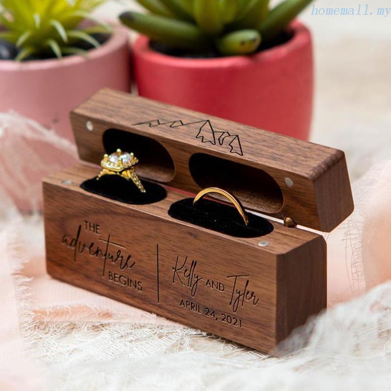 Ho Ring Box For Wedding Ceremony Double Ring Bearer Holder For Wedding