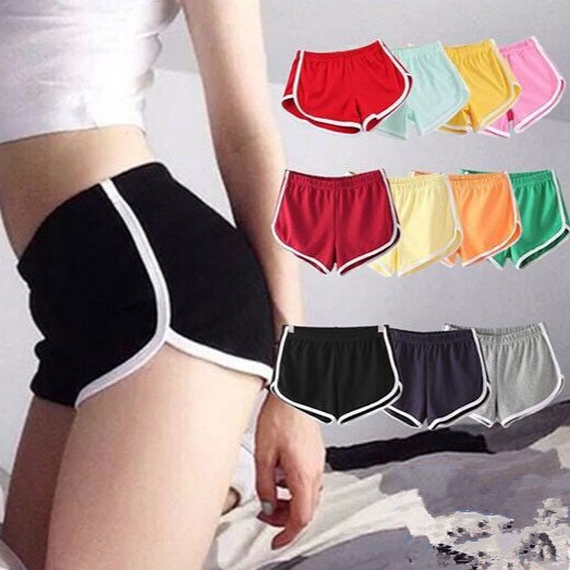 Zuoan Sports shorts elastic waist skinny hot pants running pants girls sexy  shorts