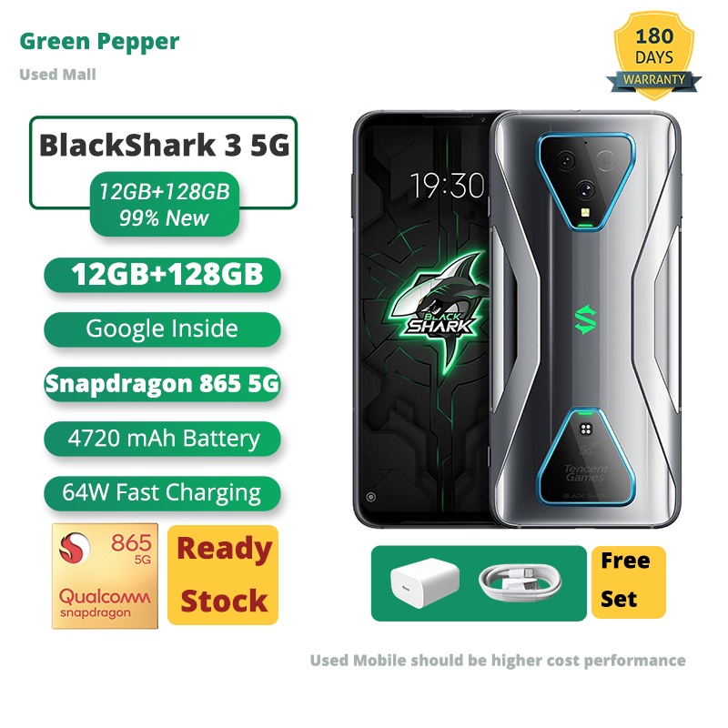 BlackShark 3 12GB+128GB Gaming Smart Mobile Second Hand 95