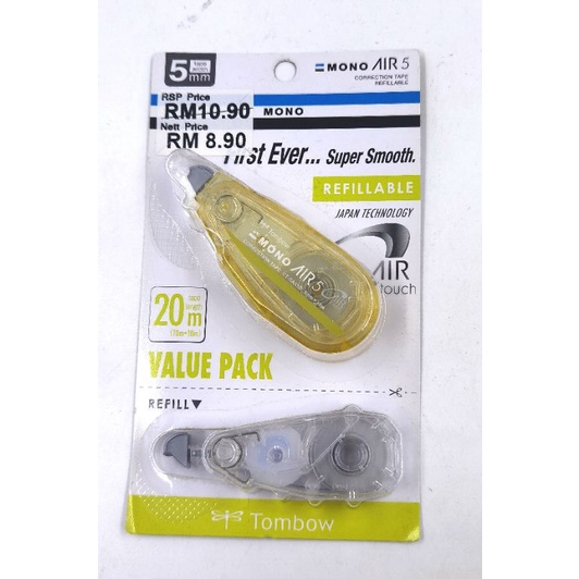 MONO AIR 5 CORRECTION TAPE (1Tape+1Refill Value Pack) Shopee Malaysia