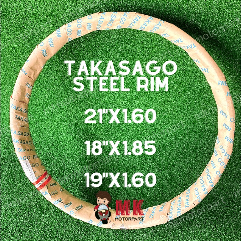 TAKASAGO Rim 21 x1.60 / 18 x1.85 / 19 x1.60 Chrome Plated Steel 36 Hole ...