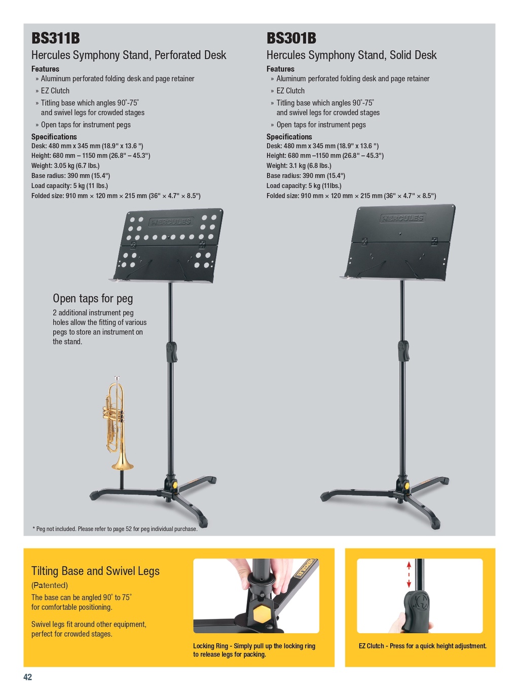 Leggio Spartiti K&amp;M 100/1 Con Borsa Keepdrum - Altezza Regolabile 62.5-124cm | Blu