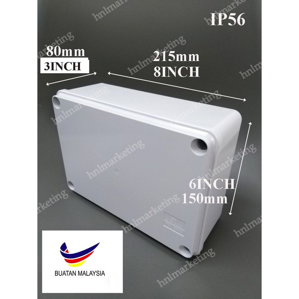 PVC Enclosure Junction Box 8X6X3inch IP56 | Shopee Malaysia