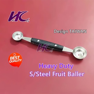 1pc Pink Stainless Steel Double-ended Melon Ball Scoop For Fruit