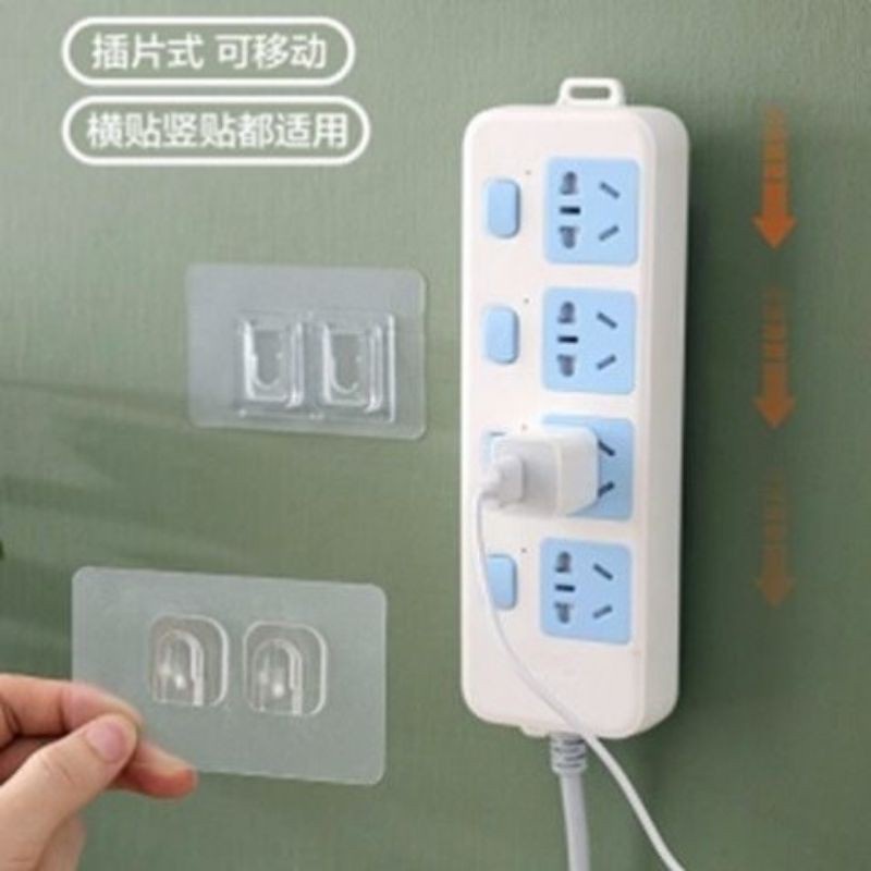 1 Set Wall Hanger Paste Transparent Wall Socket Hook Versatile Paste ...