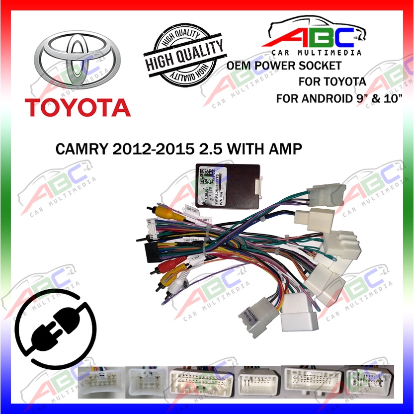 Car Stereo Power Harness Socket Toyota For Android Player 9"/10