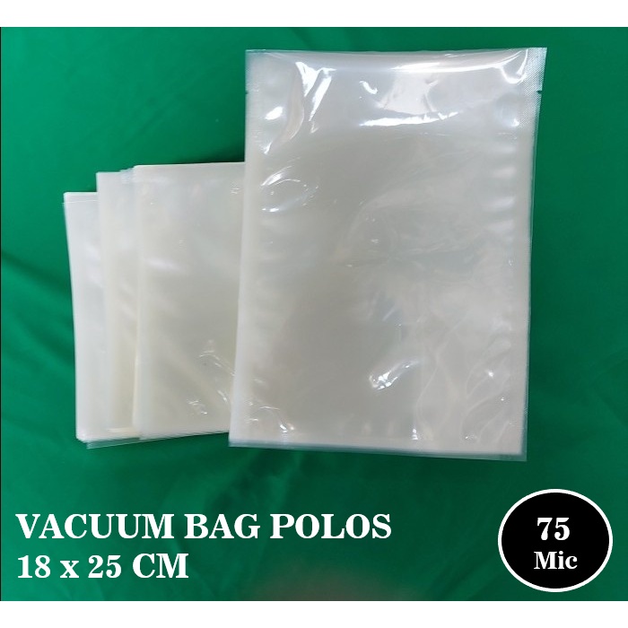 Plastic VACUUM BAG Plain VACUUM FROZEN FOOD 18X25 CM 75 micron (100Pcs