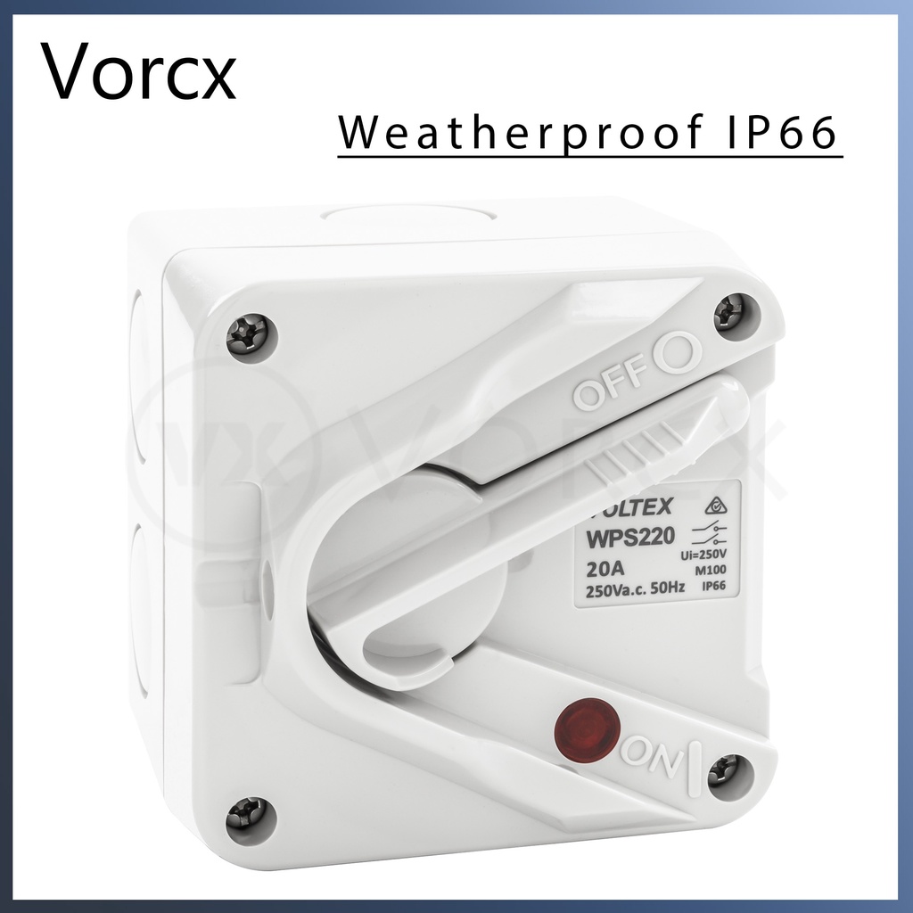 PDB WPS220 20A Double Pole Weatherproof Switch w/ Neon IP66 | Shopee ...