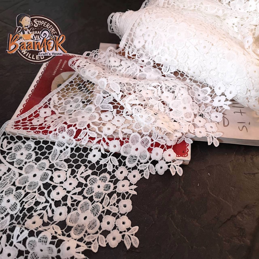 90cm Large Lace Fabric Flower Pattern Width 22 cm x Length 90 cm ...