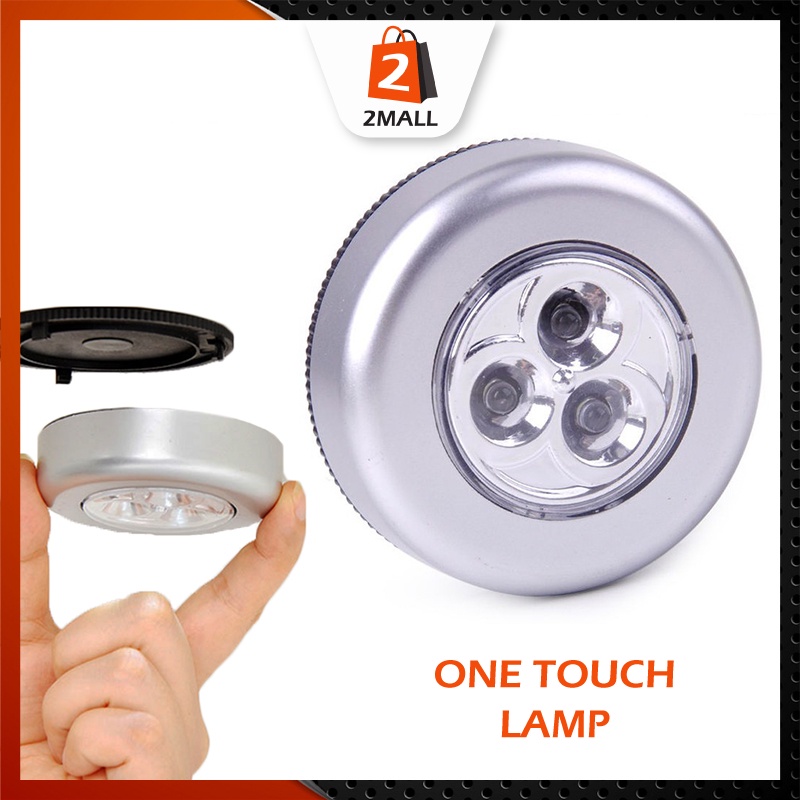 2MALL Mini LED Battery Powered Wireless Stick Tap Touch Lamp Stick-on ...