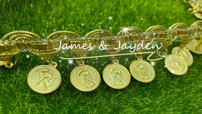 [Meter] Gold Coin Lace / Labuci Lace / Renda Hiasan / Renda Hantaran ...
