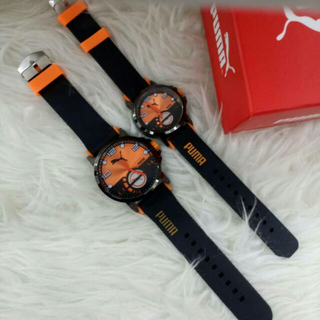 Puma Watch Couple Set Orange Shopee Malaysia