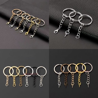 China 60 Piece Key Ring Hardware Keychain Bracelet Hardware with Lanyard Key Ring,Keychain Hardware and Split Ring, Women's, Size: One size, Silver