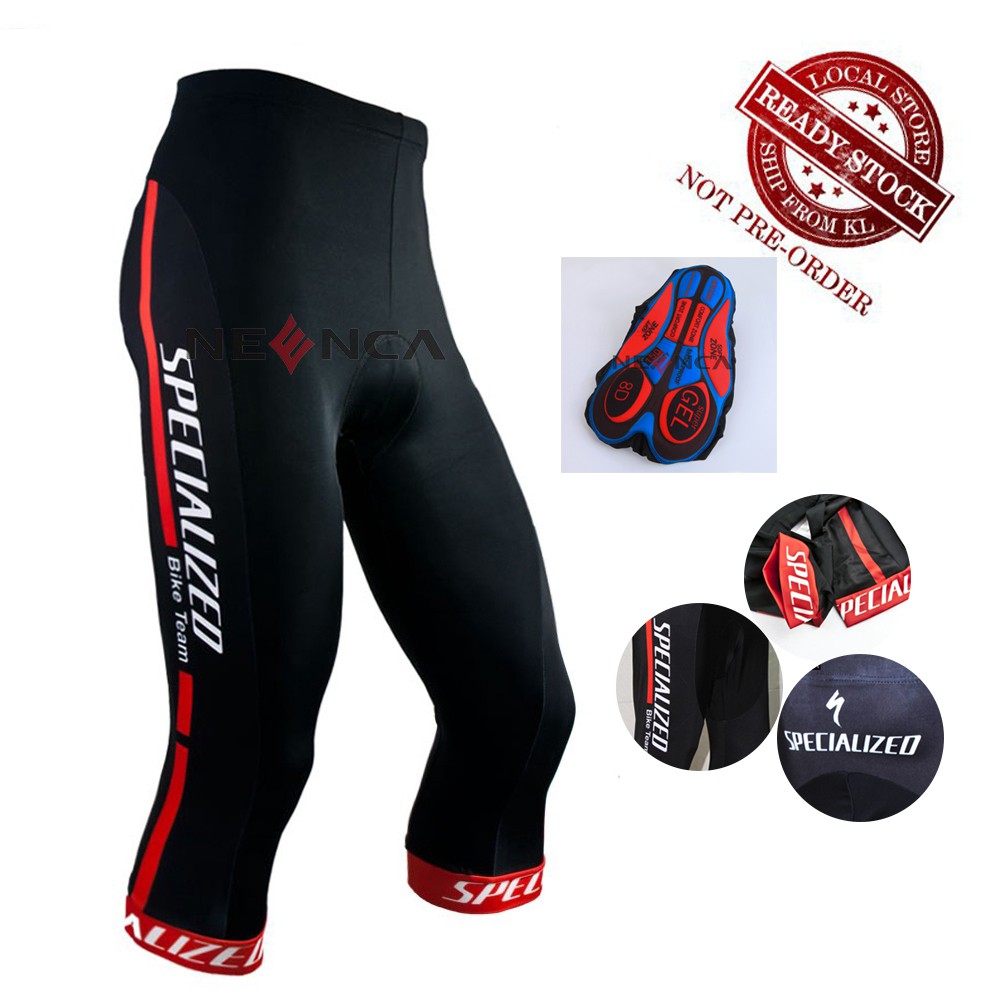 READY STOCK SPECIALIZED Cycling 3 4 Pants 8D silicone pad