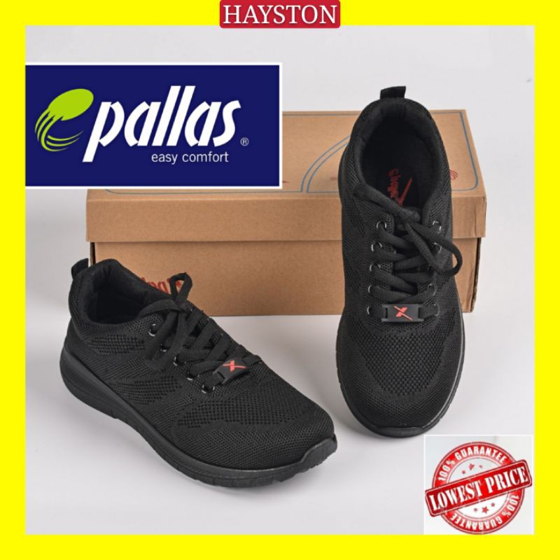 Pallas X Black School Shoes Kasut Sekolah Hitam Bertali Pallas Jazz