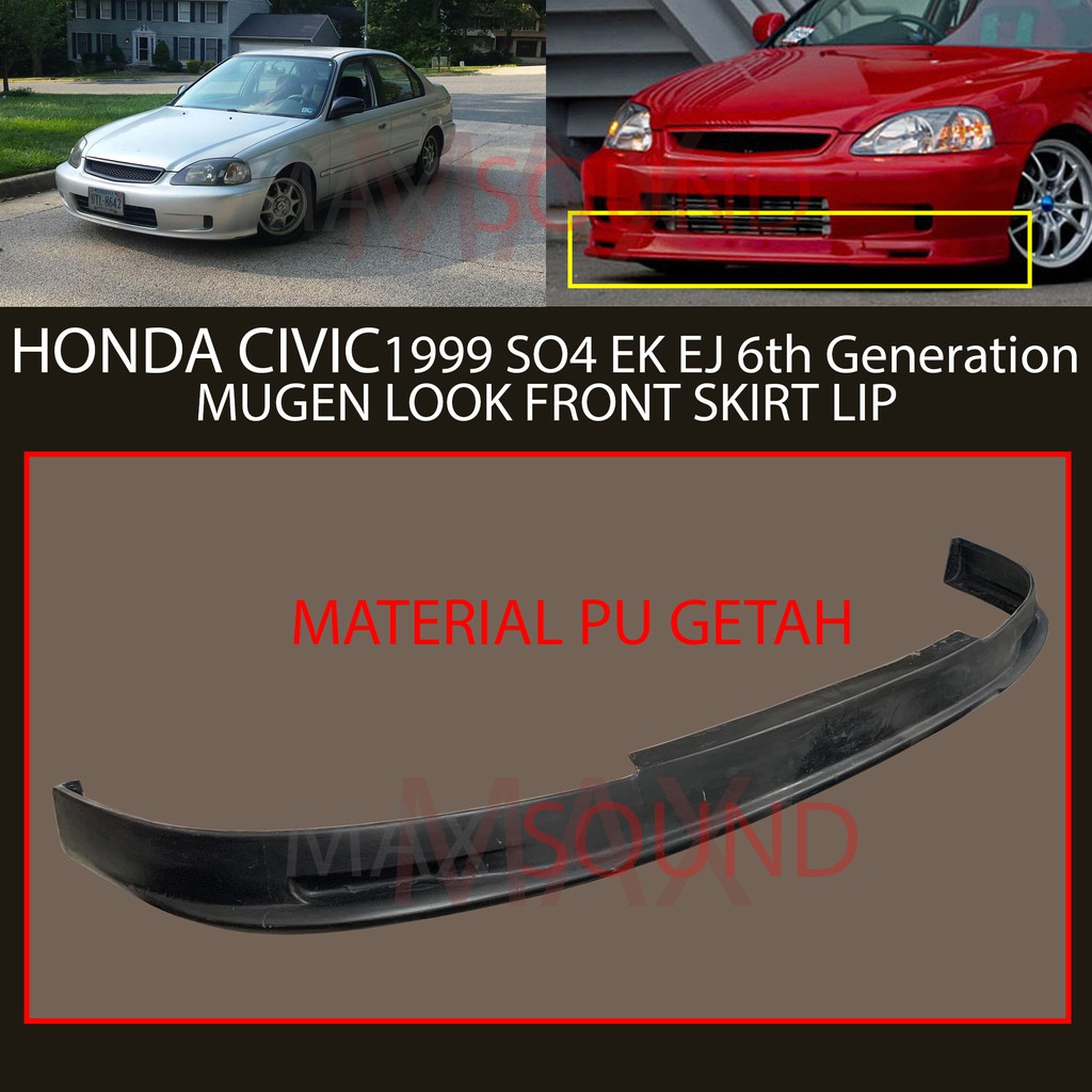 Honda Civic 1999 2000 So4 Ej Ek Ek9 6th Generation Mg Look Front Skirt Lip Material Pu Getah 0767