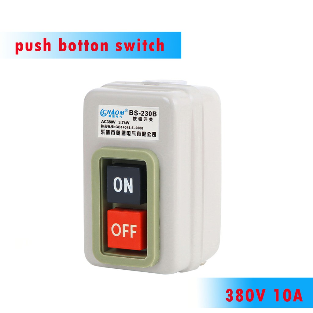 staring motor switch AC220V/380V 10A ON/OFF Switch Push Button | Shopee ...