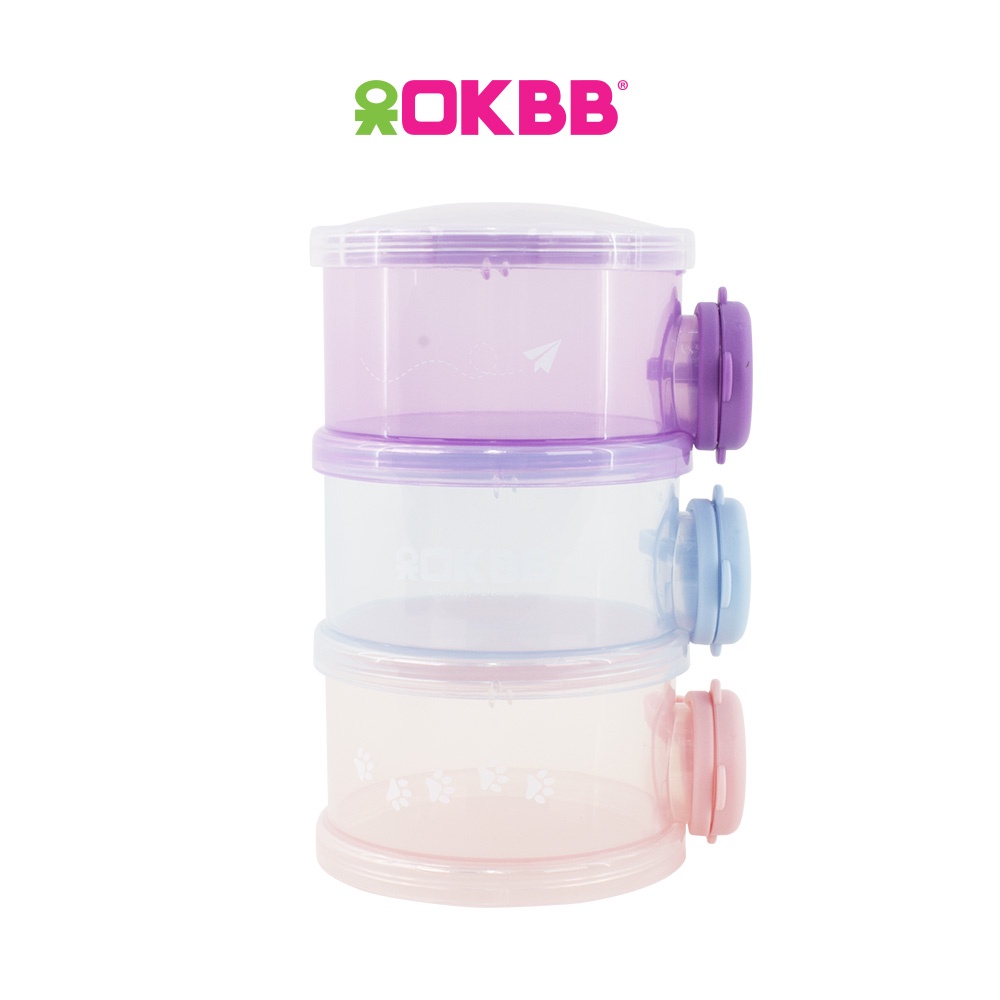 OKBB Utensils 3 Compartments Layers Baby Milk Powder Dispenser Food ...