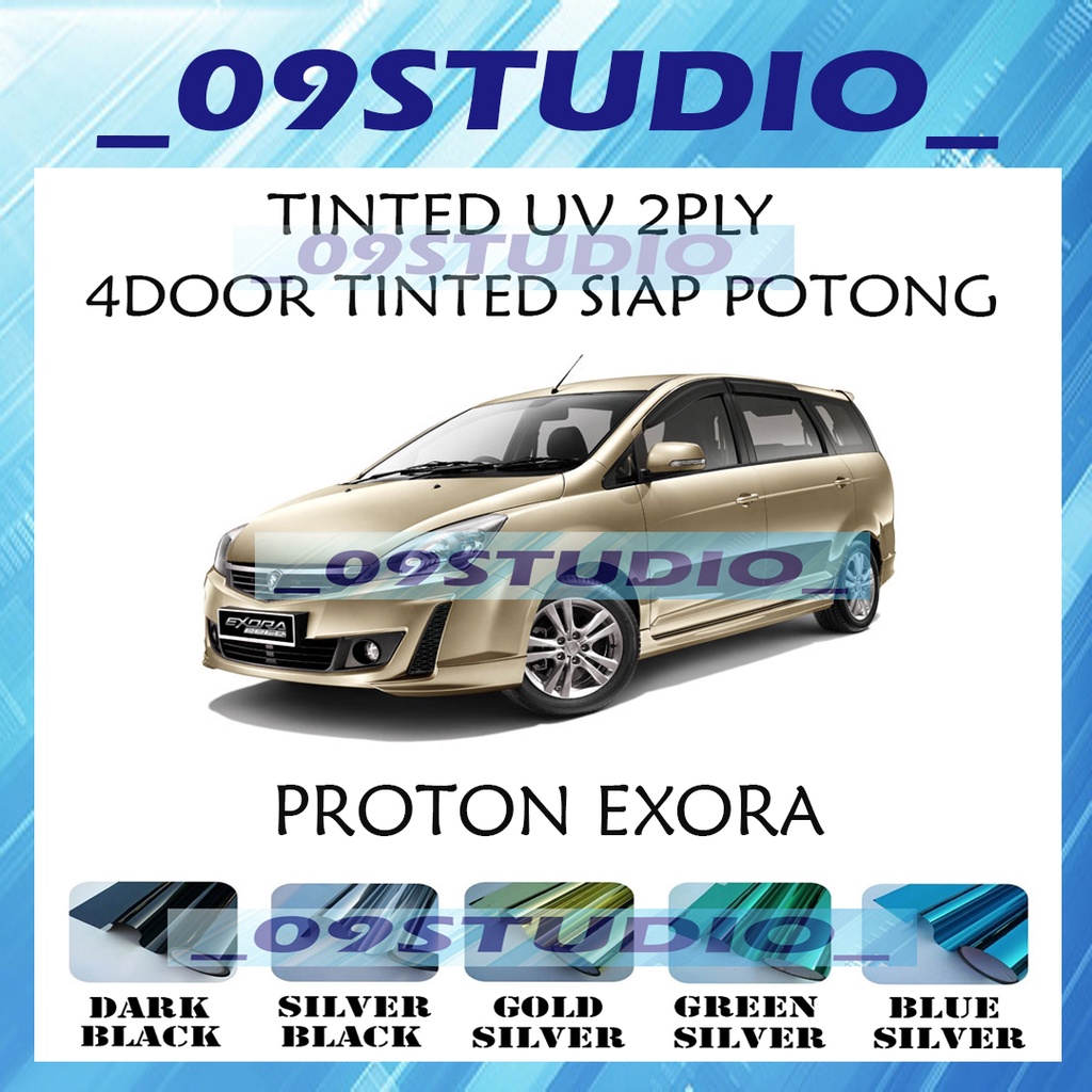 Proton Exora 4door Tinted Uv 2ply Reflective Siap Potong Tinted Kereta Dark Blacksilver Black 1776