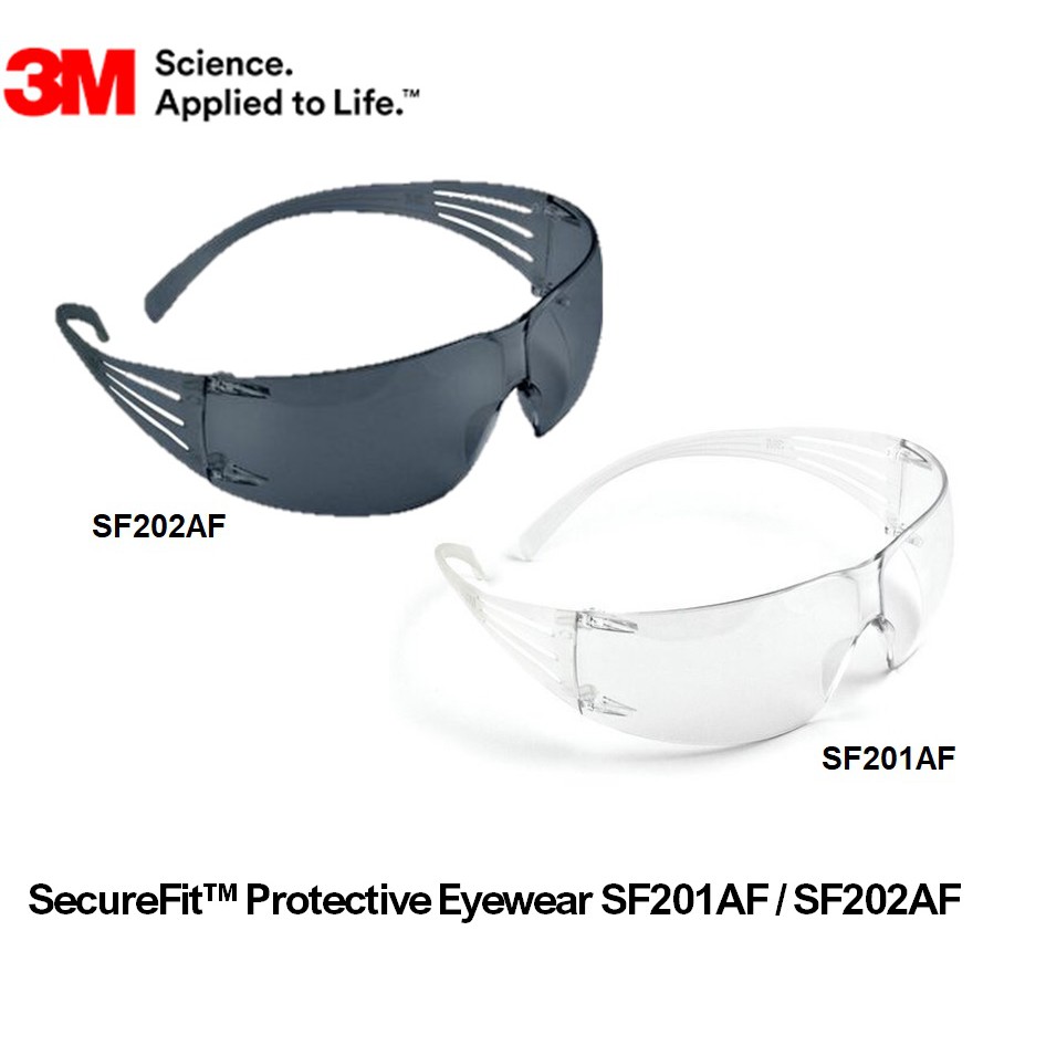 3M SF201AF / SF202AF SecureFit Protective Eyewear Clear Safety Goggles ...