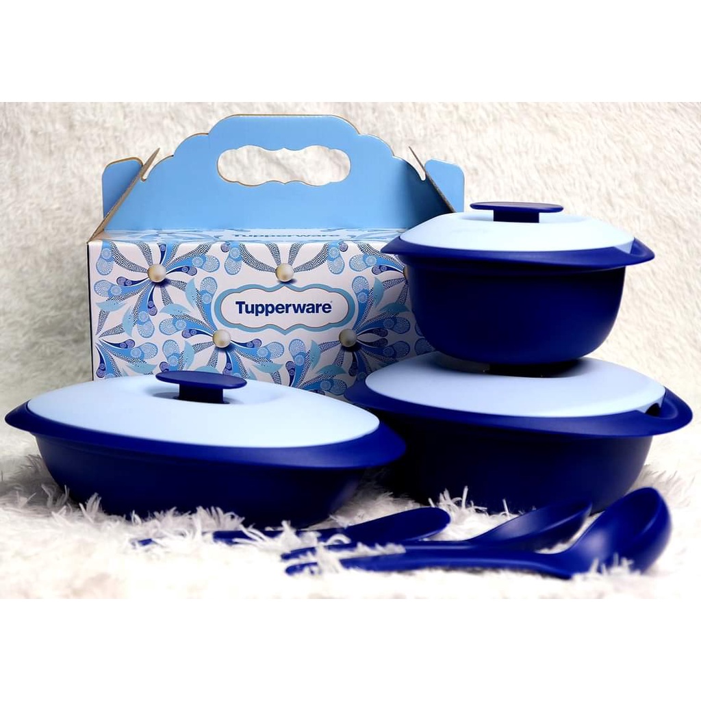Tupperware Tableware Coral Blooms Serving Set (3pcs) | Shopee Malaysia