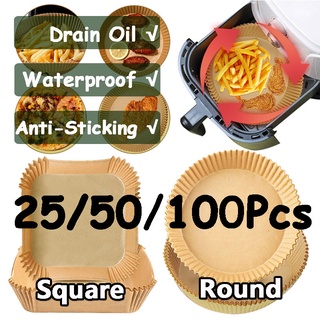 50/100Pcs Air Fryer Disposable Paper Liners Mat Non-Stick oil