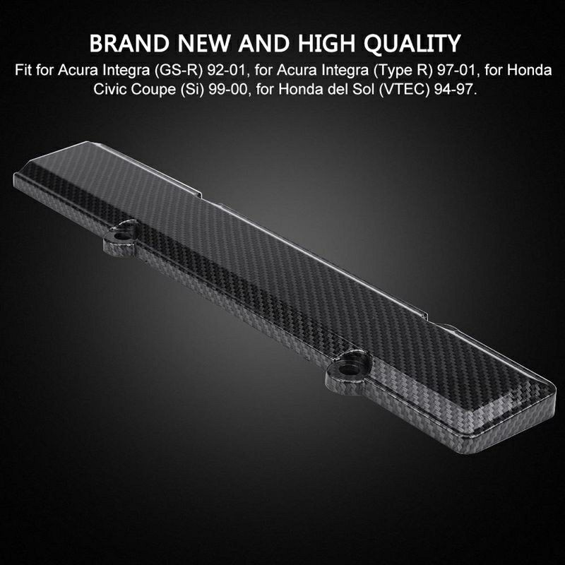 Carbon Fiber Look Valve Cover Spark Plug Insert For Honda VTEC B18 B16 B-Series – Black ABS Plastic