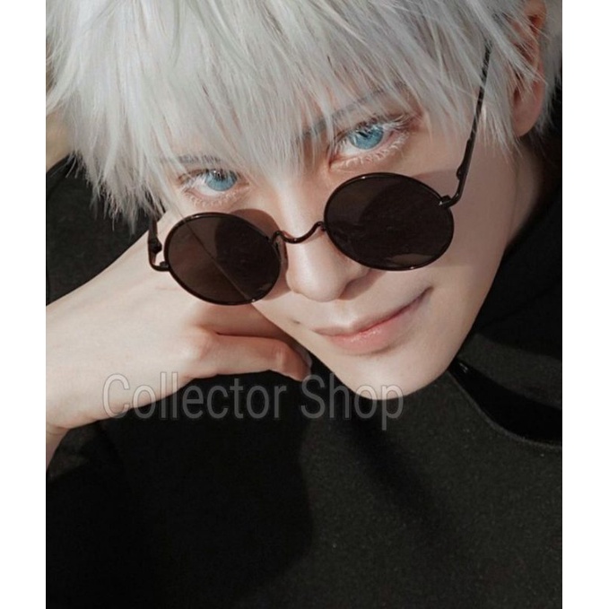 Anime Gojo Satoru Jujutsu Kaisen Black Round Sunglasses Lookalike ...